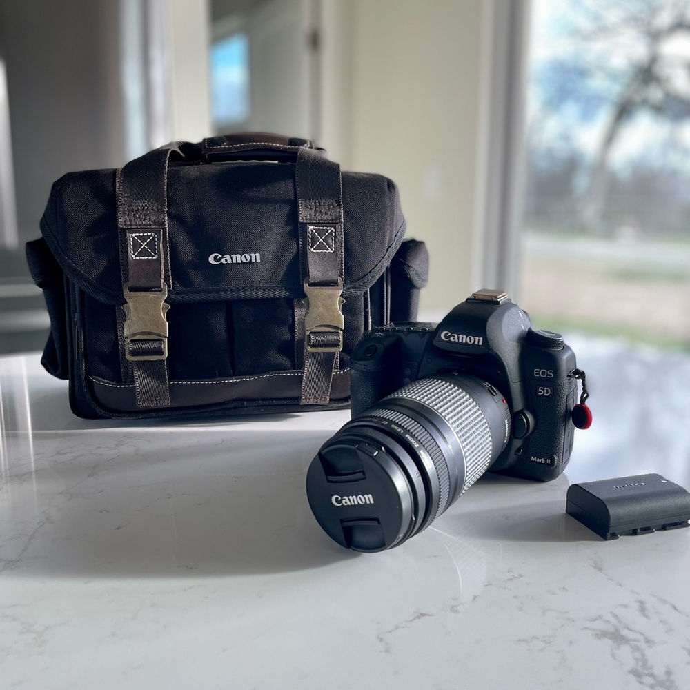 Canon EOS 5D Mark II, 75-300mm Lens, Brand New Bag, 2Batteries, 64GB Memory Card